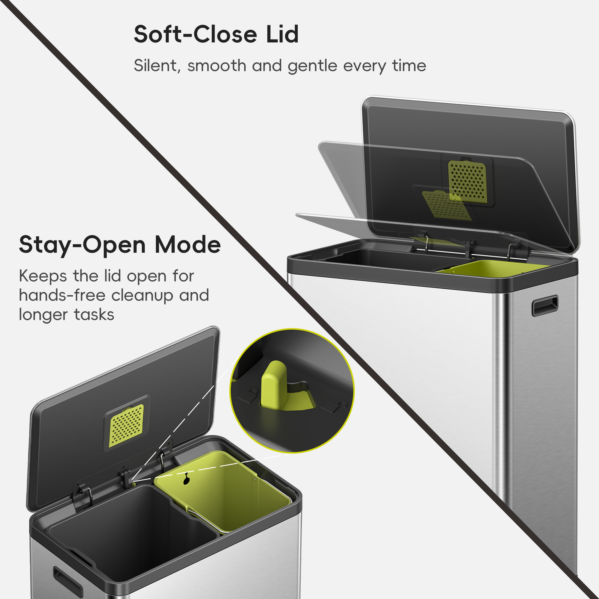 EcoCasa II Step Recycling Can - Dual Compartment 36L+24L