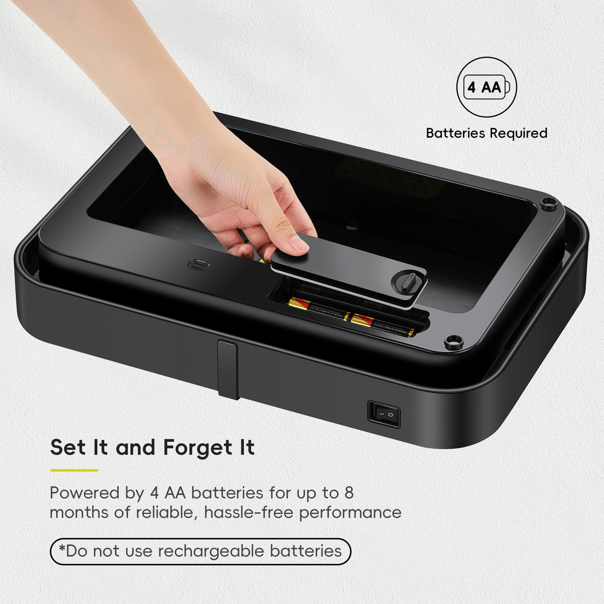 EKO Replacement Lid Featuring Set It and Forget It. Powered by 4 AA batteries for up to 8 months of reliable, hassle-free performance.