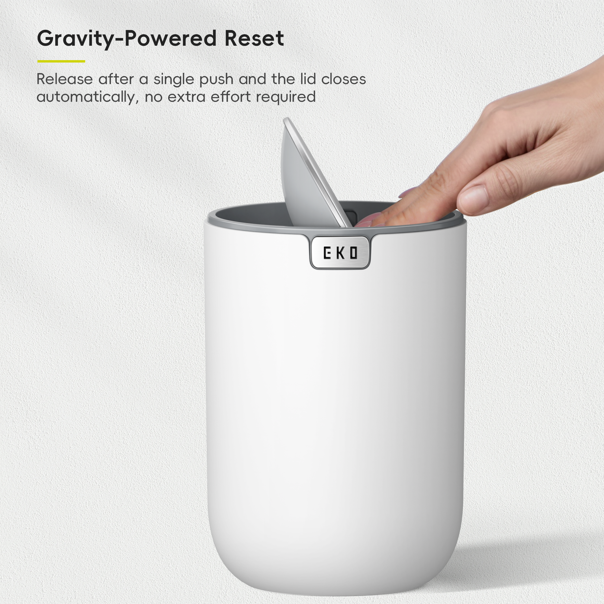 Fandy Table Bin with Swing-Top Lid - White 2.2L / 0.58 Gal