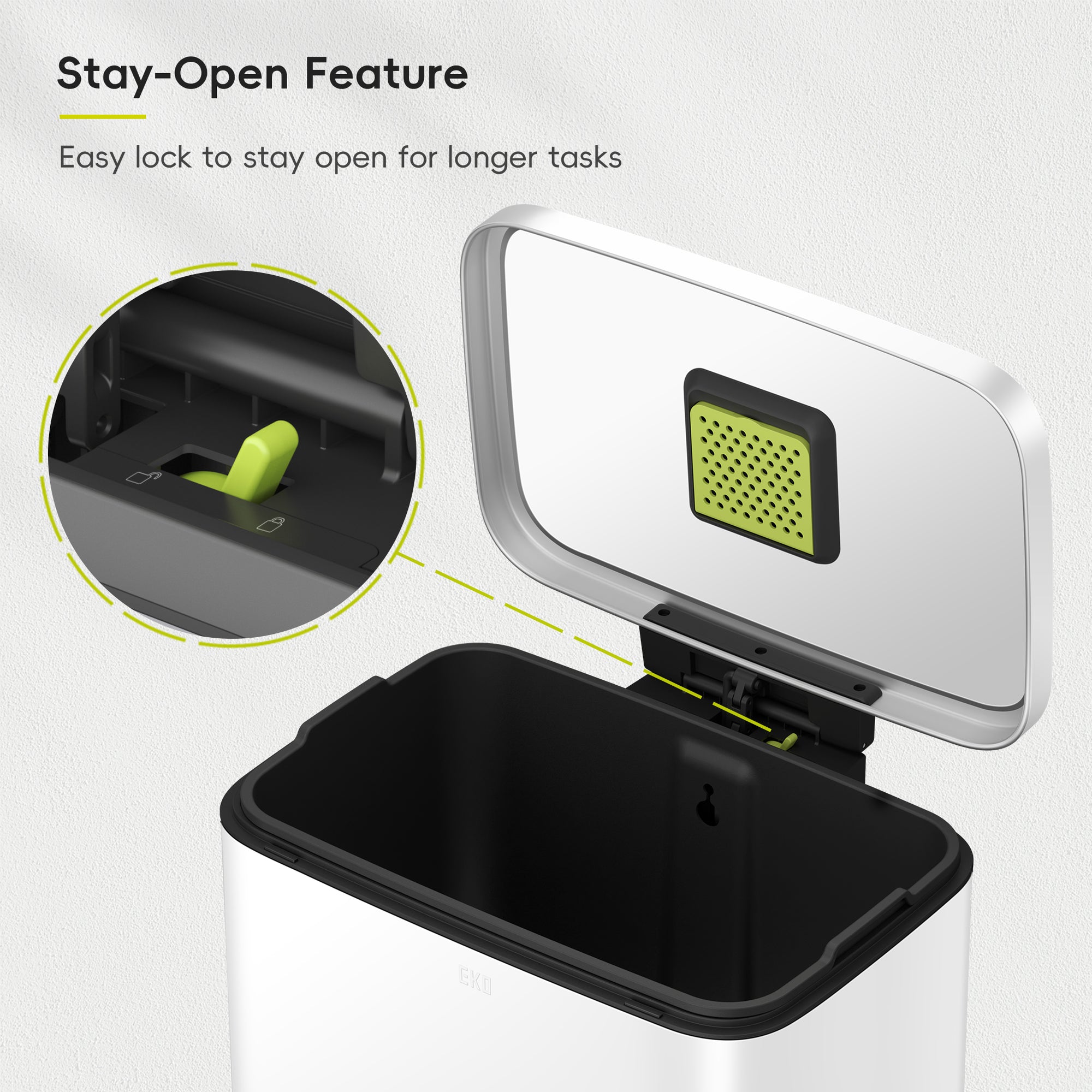 Madison Step Can with Liner – 50L / 13.2 Gal – Matte White