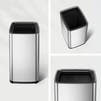 EKO Laguna 2.6 Gallon/10L Open Top Trash Can with Removable Inner Basket - Matte Stainless Steel – Clean