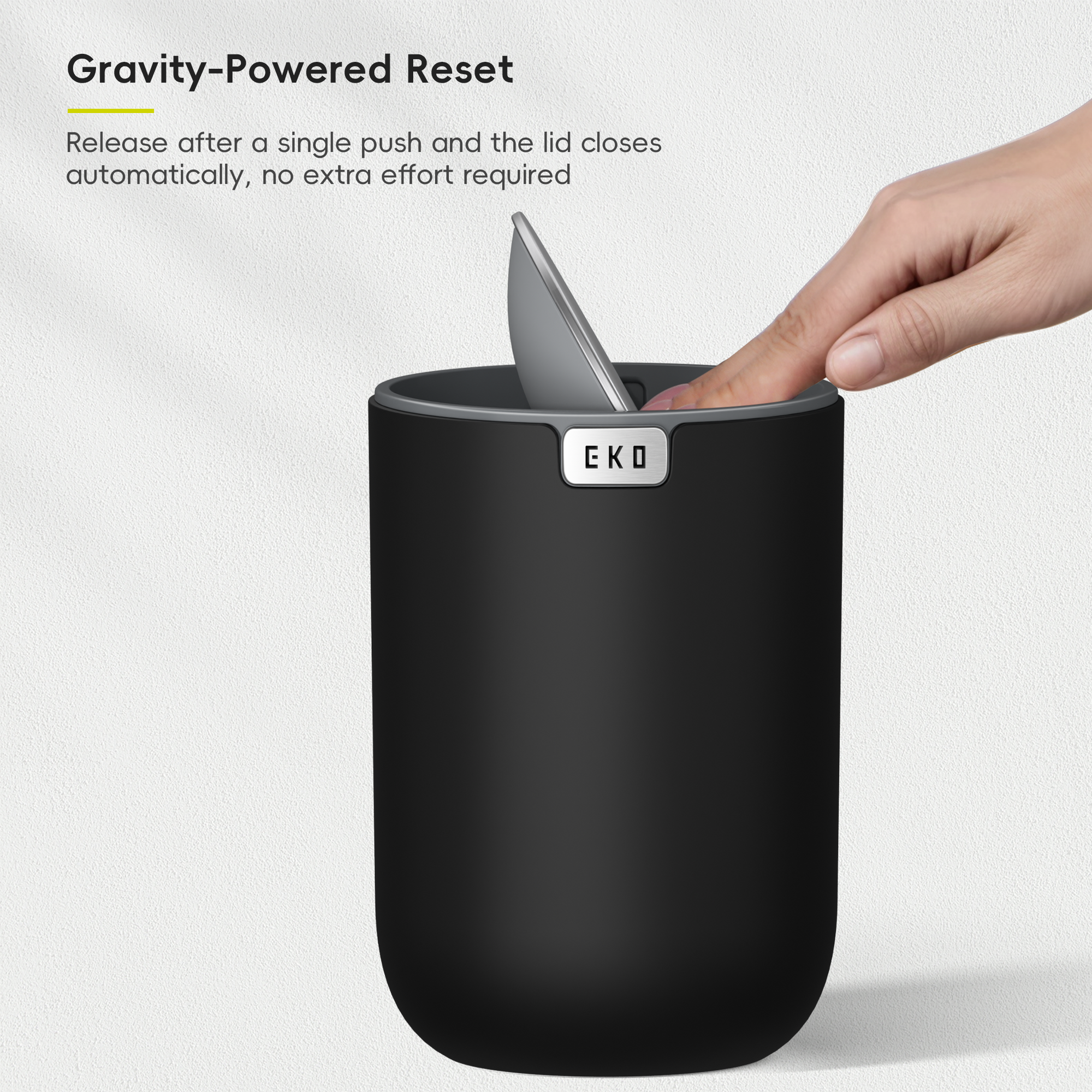 Fandy Table Bin with Swing-Top Lid - Black 2.2L / 0.58 Gal