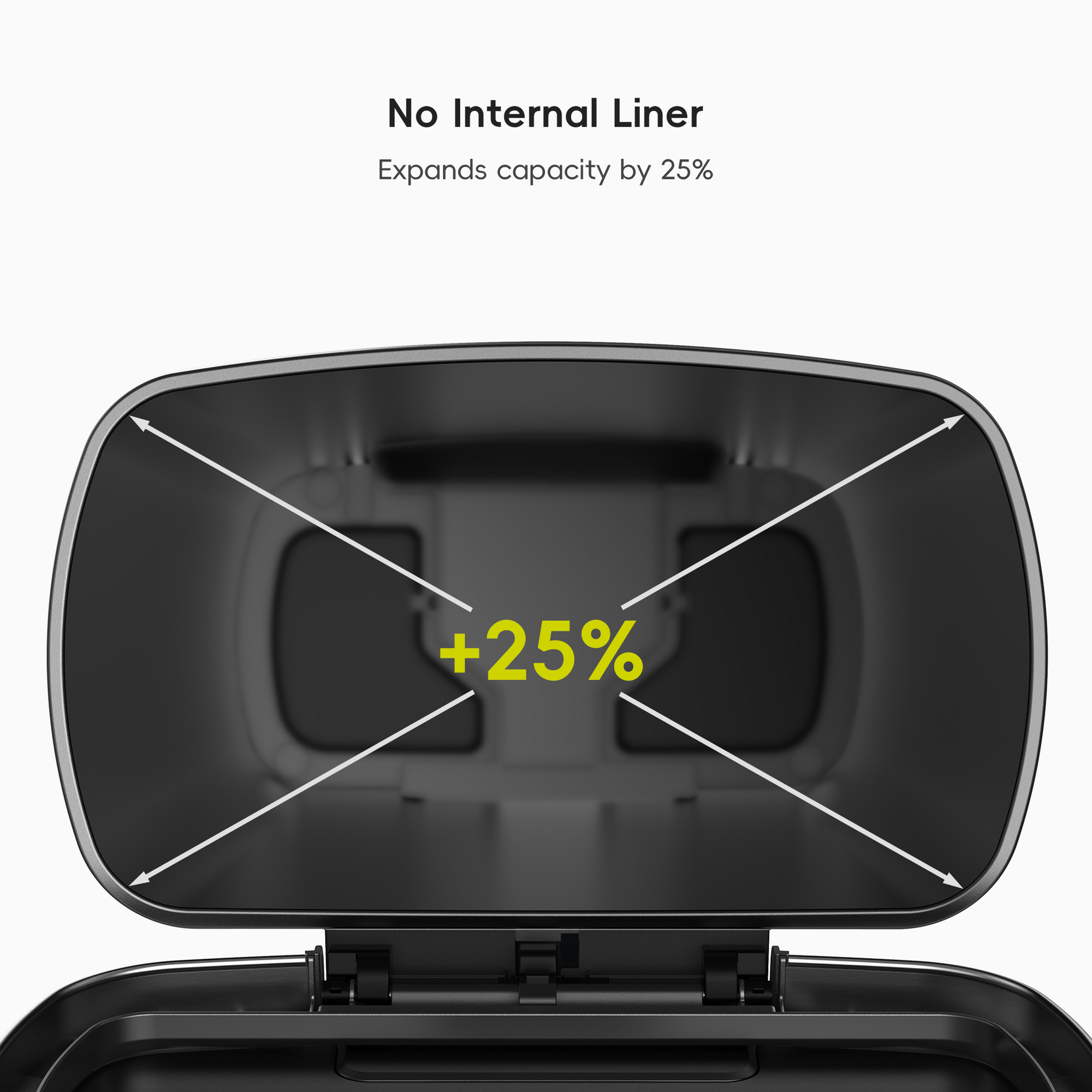 Hana Select 13.2 Gallon / 50L Plastic Resin Step Kitchen Trash Can-Black