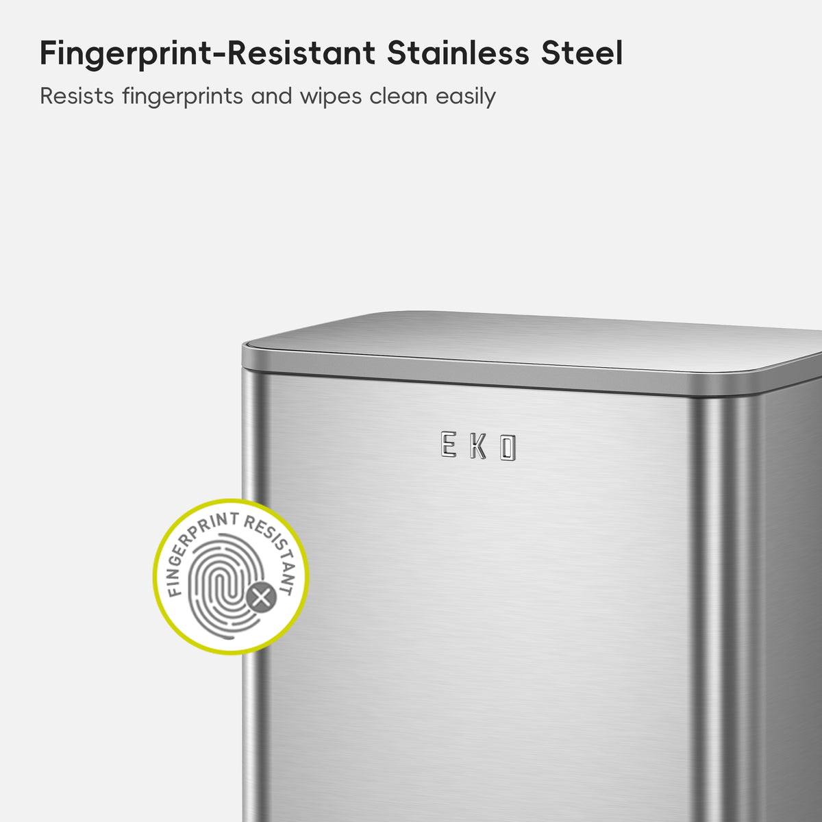 Marina  50 Liter / 13 Gallon Matte Stainless Steel Step Trash Can
