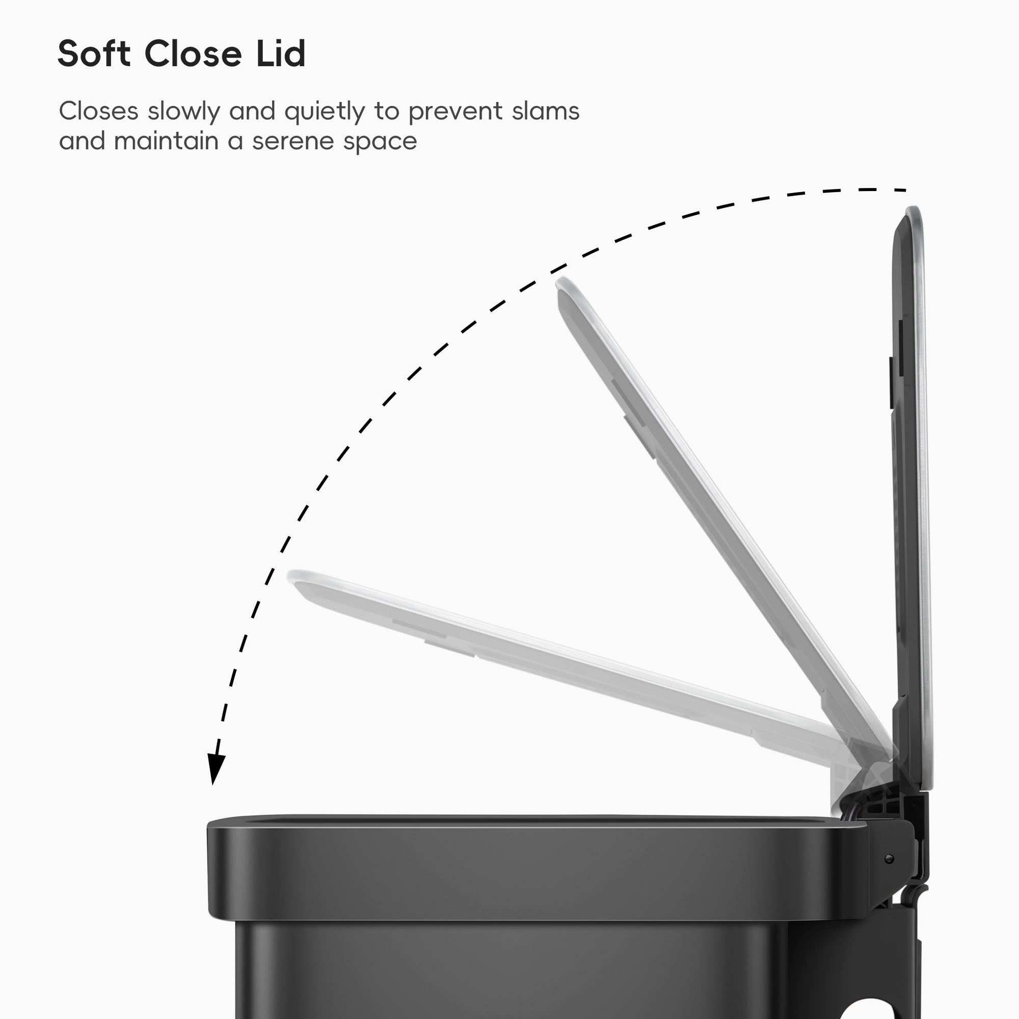 Hudson  50 Liter / 13 Gallon Step Can with Bag Compartment - Matte Black