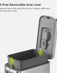 EKO 45 lb Stainless Steel Pet Food Storage Container with Lockable Airtight Lid