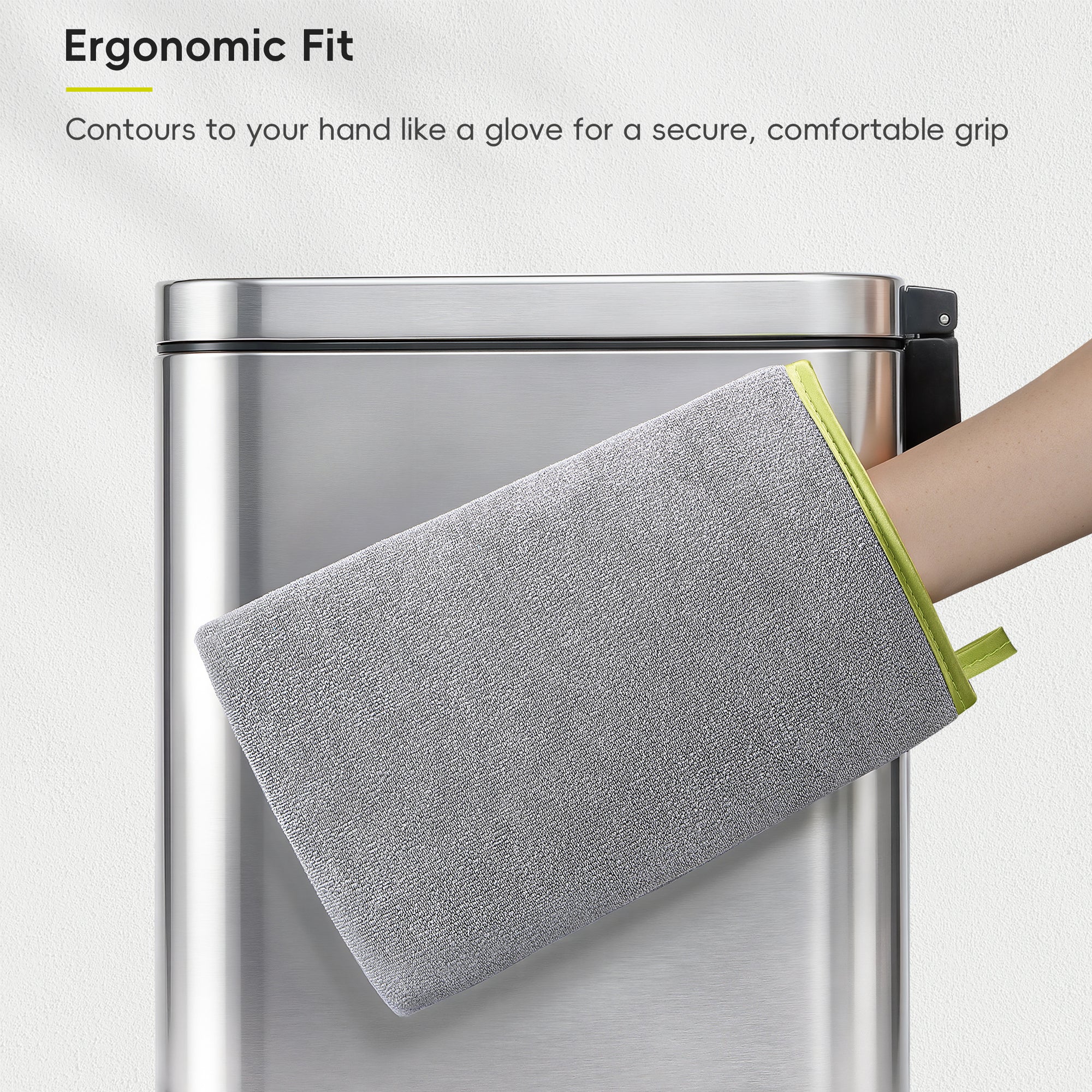 Microfiber Cleaning Mitt for Stainless Steel – Lint-Free Reusable Polishing Cloth &amp; Cleaning Glove
