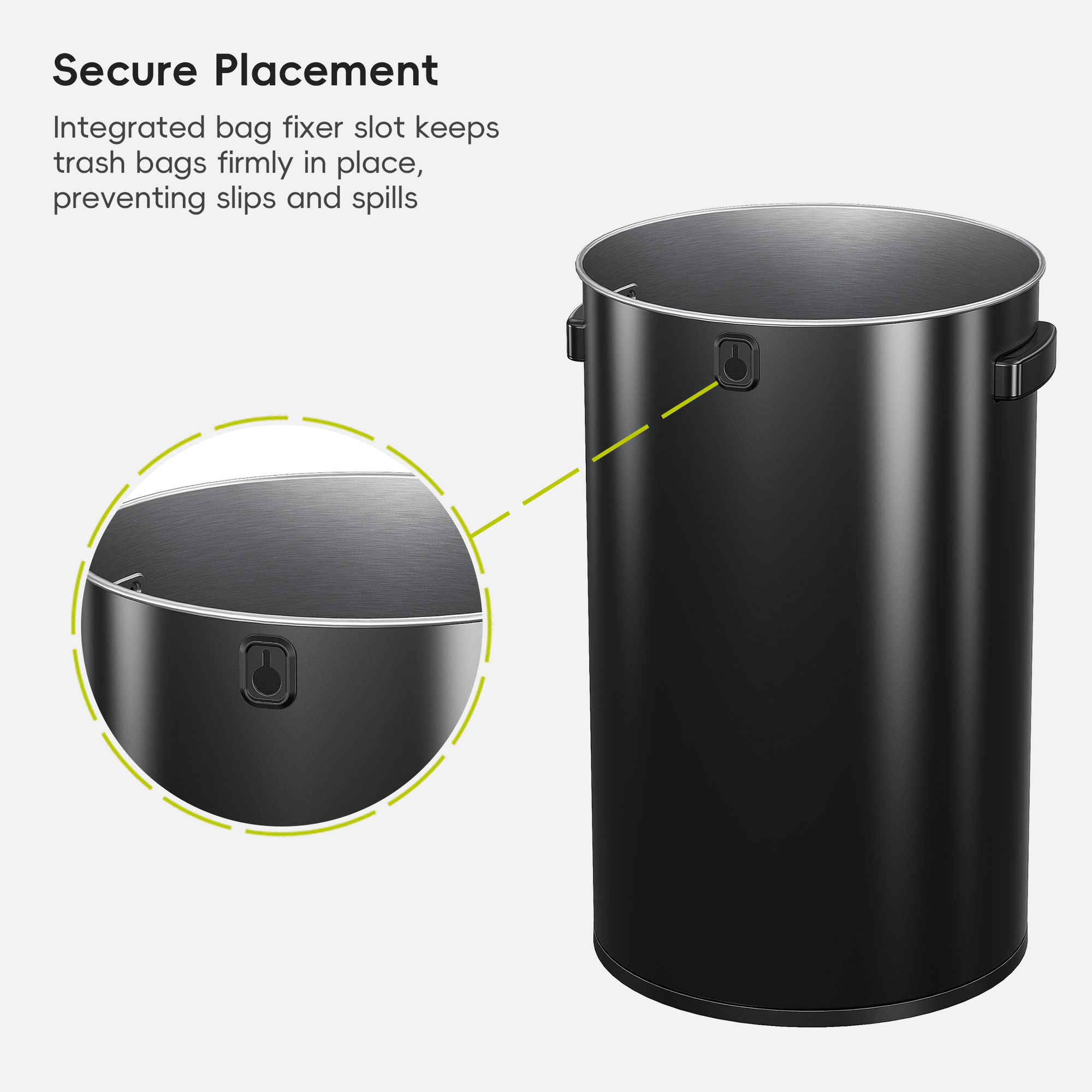 Urban Round Open Top Can Commercial Grade - 60L / 16 Gal - Black Stainless Steel