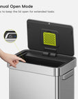 Deluxe Mirage-T 50 Liter / 13 Gallon Motion Sensor Can - Matte Stainless Steel