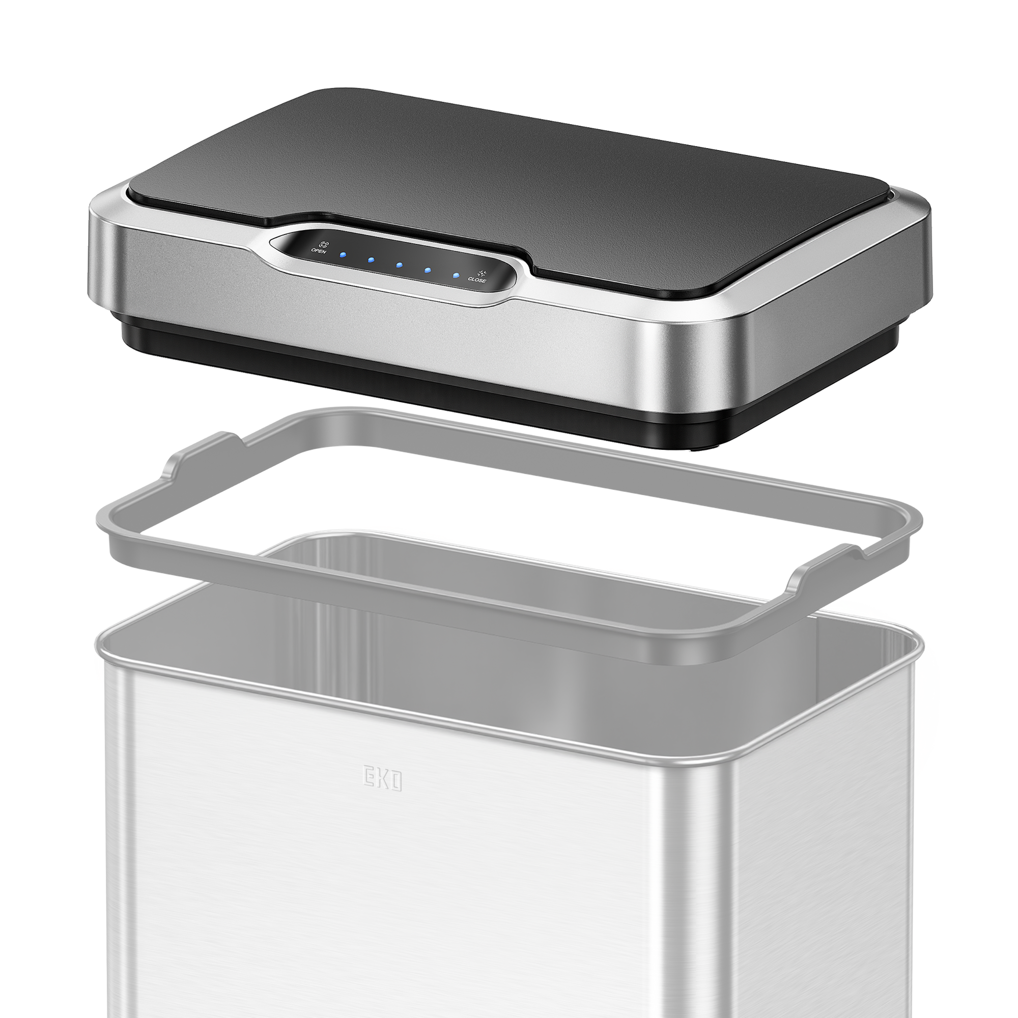 EKO Touchless Sensor Lid, Removable Liner Ring.