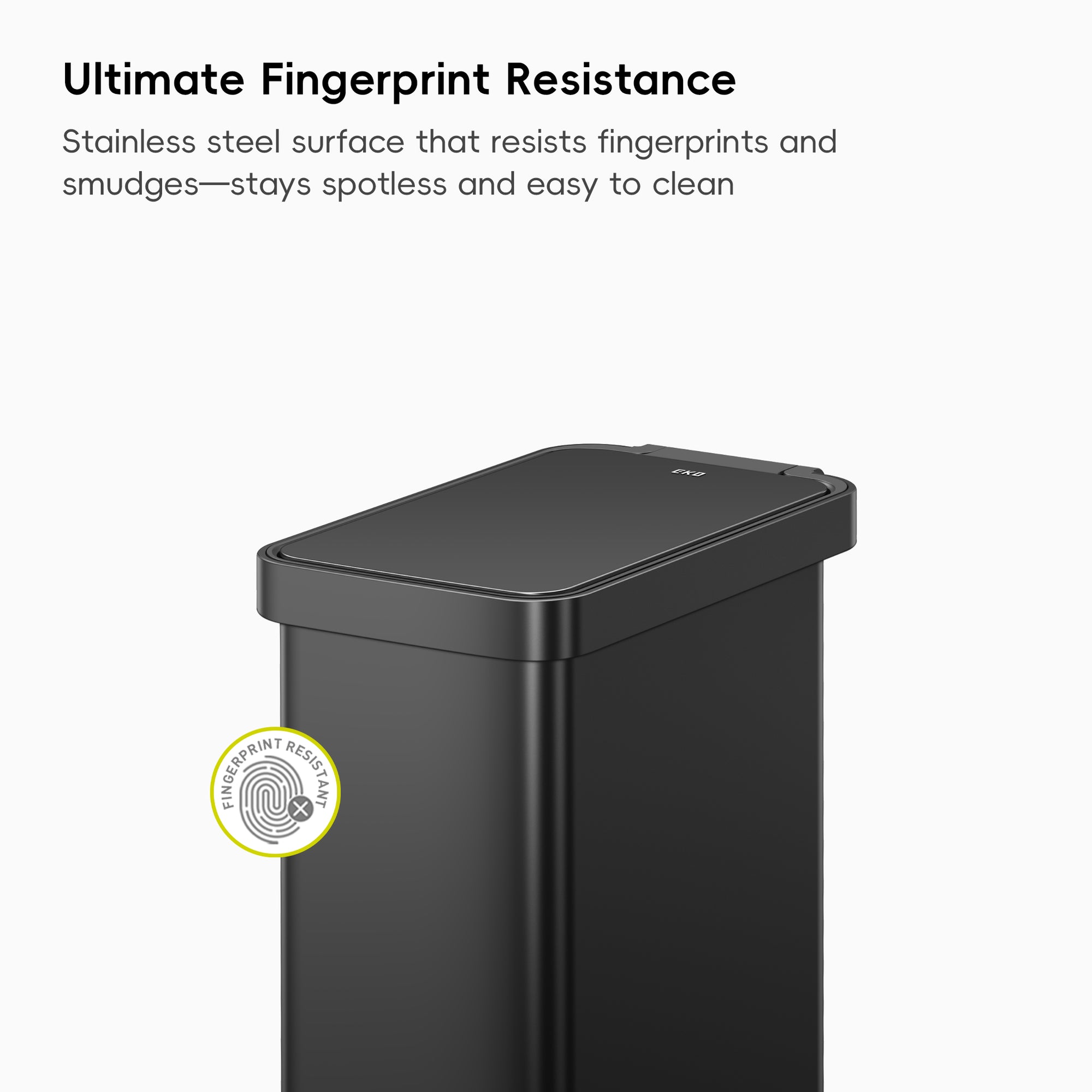 Hudson Slim 50L / 13.2 Gallon Matte Black Step Trash Can with Lid