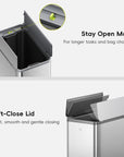 X-Wing 50L / 13.2 Gallon Slim Step Trash Can with Dual Wing Lid