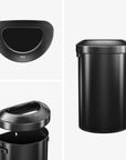 Urban Semi-Round Open Top Can Commercial Grade – 60L / 16 Gal-Matte Black