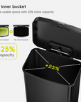 EKO 45L / 12 Gal Pet-Lock Kitchen Trash Can with Lid