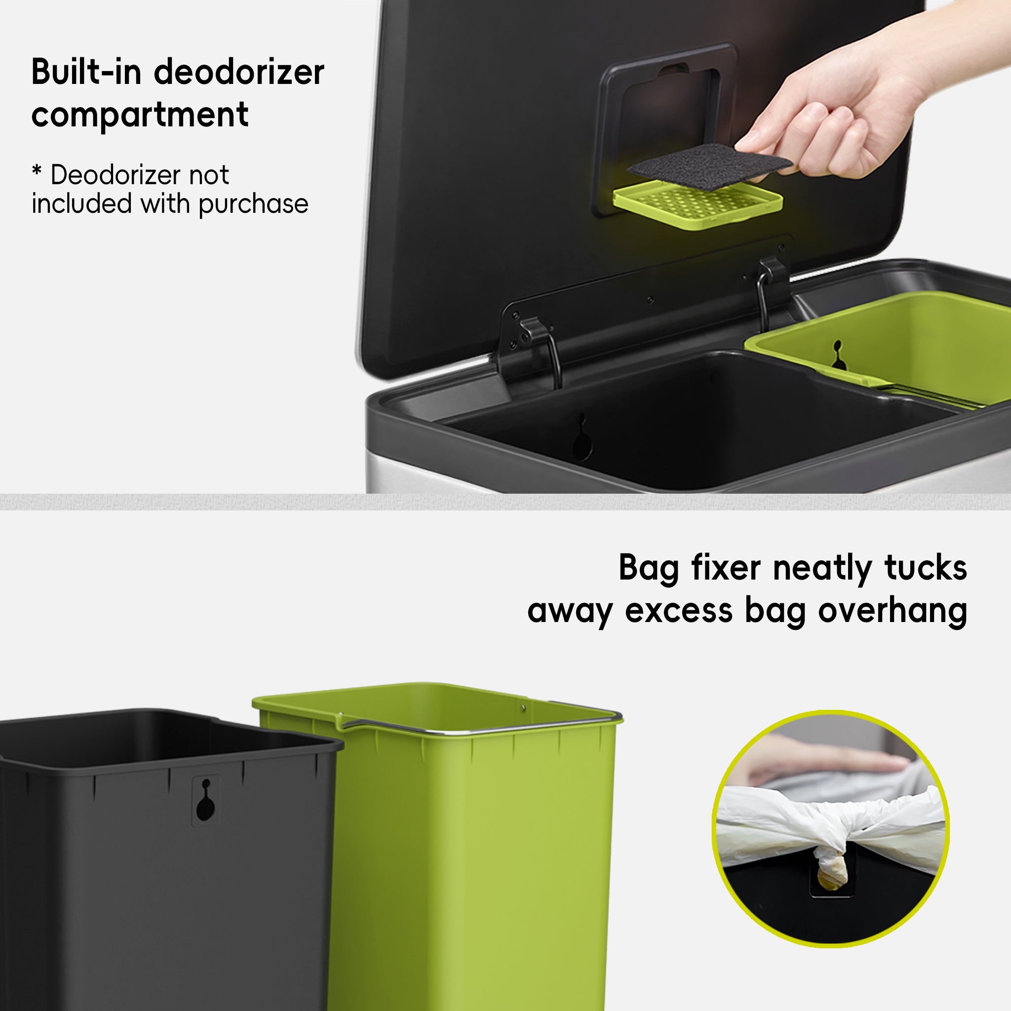 EcoCasa II Step Recycling Can - Dual Compartment 36L+24L – Home by EKO