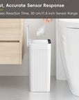 Brio 10L / 2.6 Gallon in White Compact Design Motion Sensor Trash Can