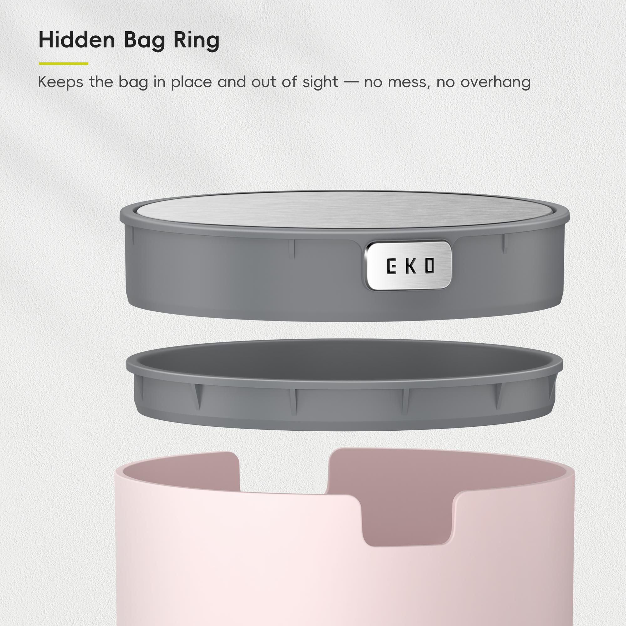 Fandy Table Bin with Swing-Top Lid - Pink 2.2L / 0.58 Gal