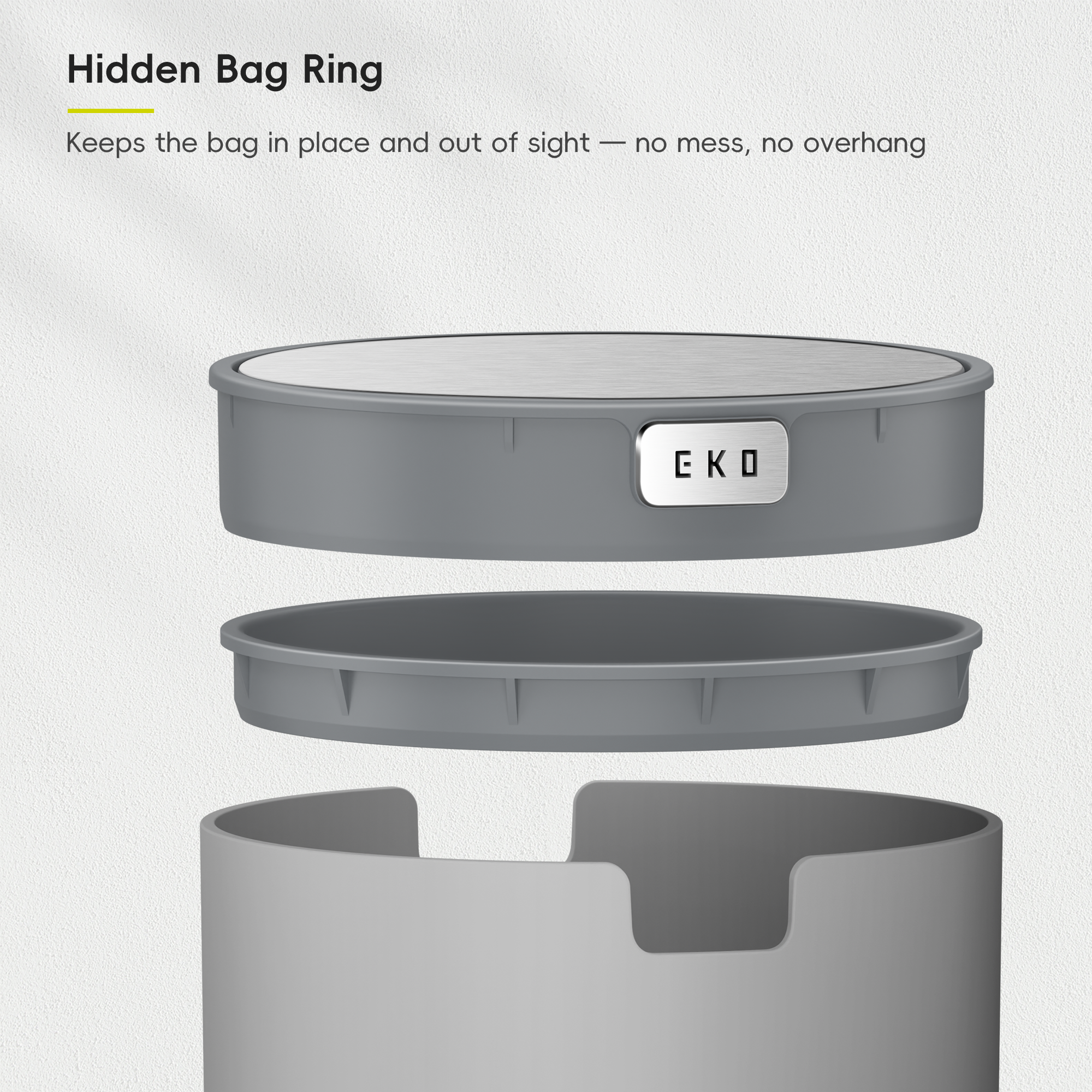 Fandy Table Bin with Swing-Top Lid - Grey 2.2L / 0.58 Gal
