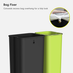 EcoCasa Dual Compartment Step Recycling Can, 30+20 L