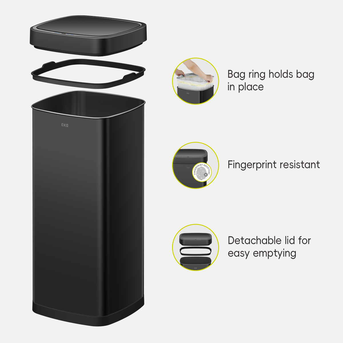EcoSmart Motion Sensor Trash Can, 80 L