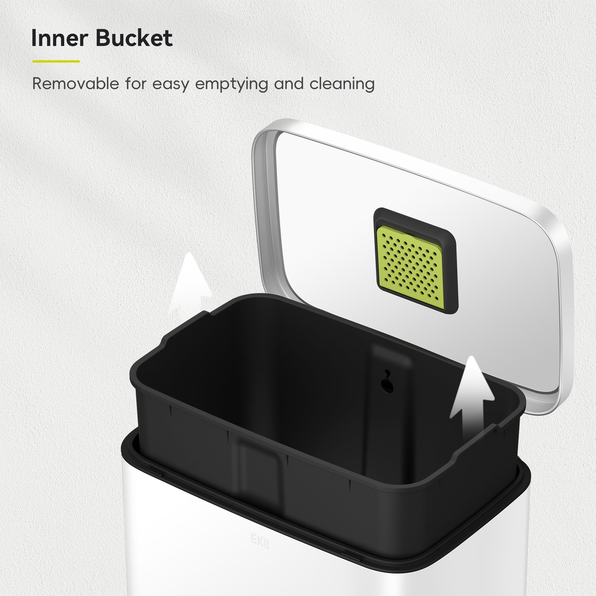 Madison Step Can with Liner – 50L / 13.2 Gal – Matte White