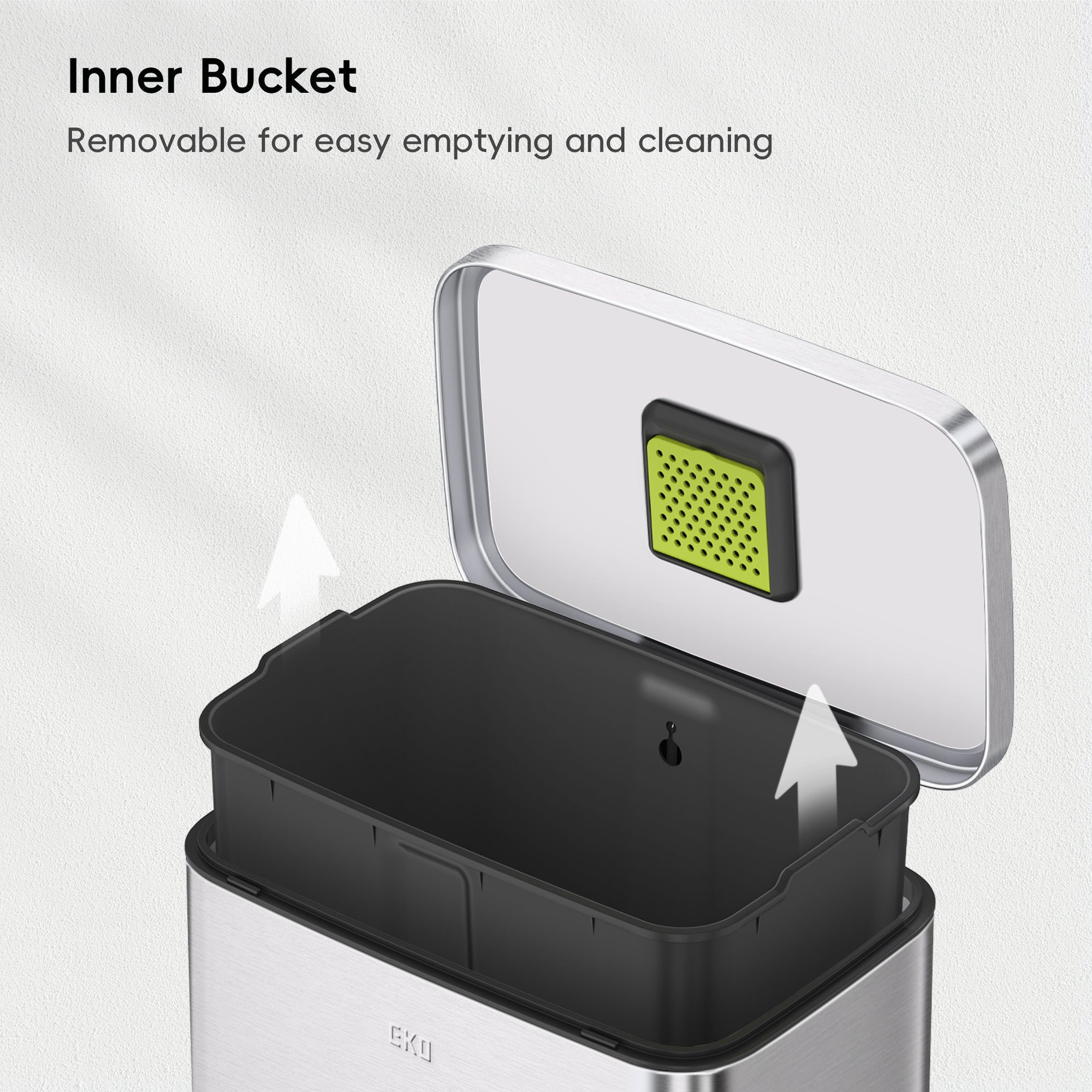 Madison Step Can with Liner – 50Liter / 13.2 Gallon – Stainless Steel