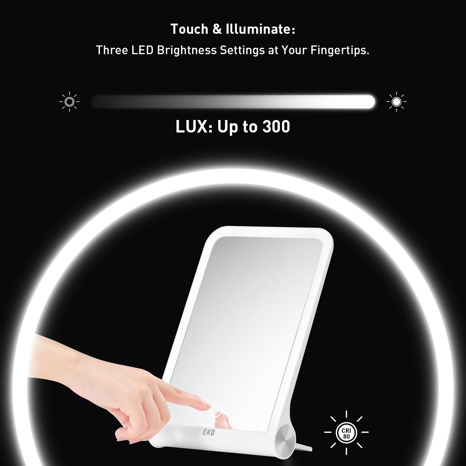 iMira Foldable 10.6&quot; LED Mirror - White 1X