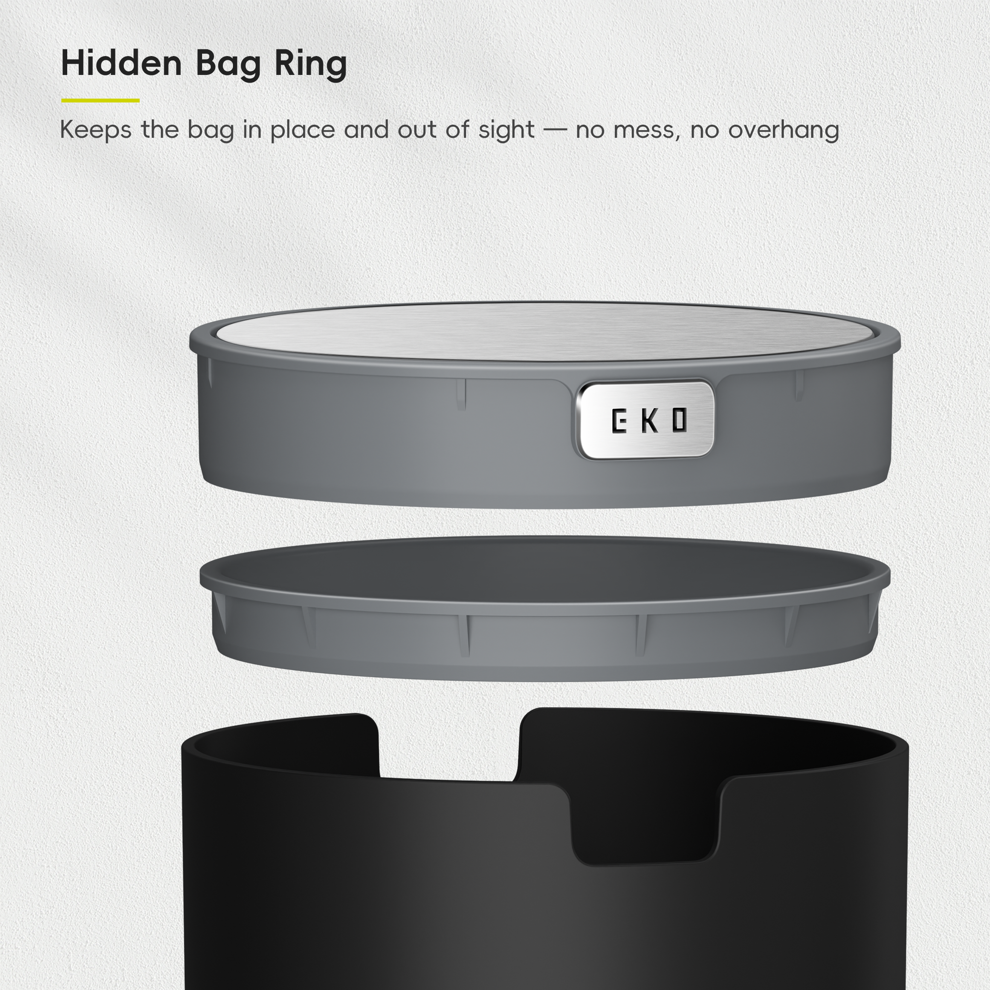 Fandy Table Bin with Swing-Top Lid - Black 2.2L / 0.58 Gal
