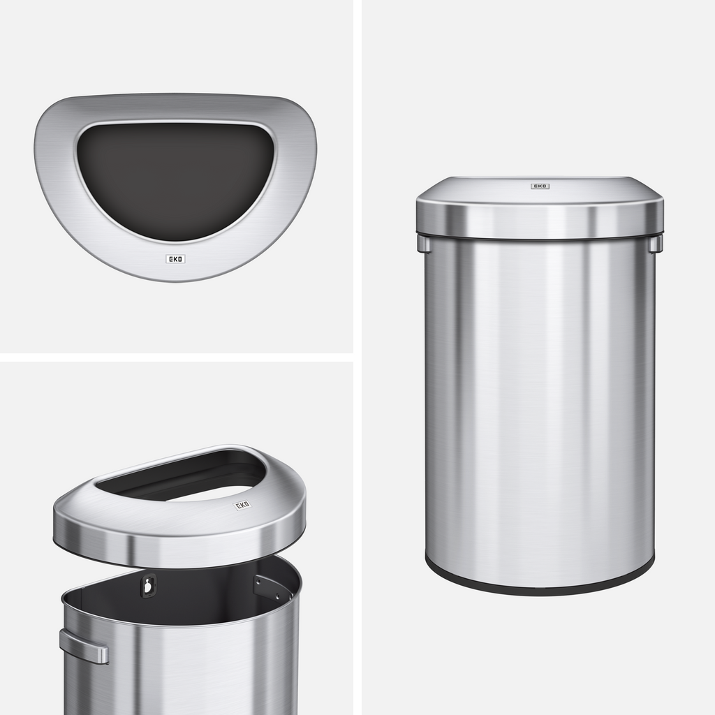 Urban Semi-Round Open Top Trash Can