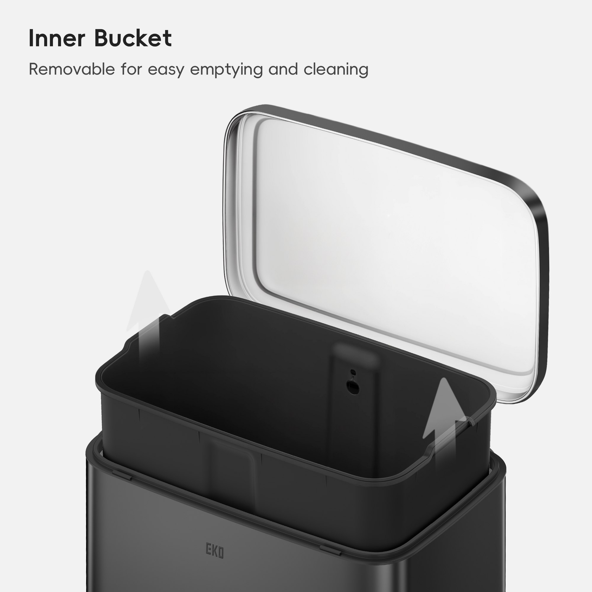 Maxwell Step On Foot Pedal Trash Can, 13.2 Gallon/50L Matte Black Steel
