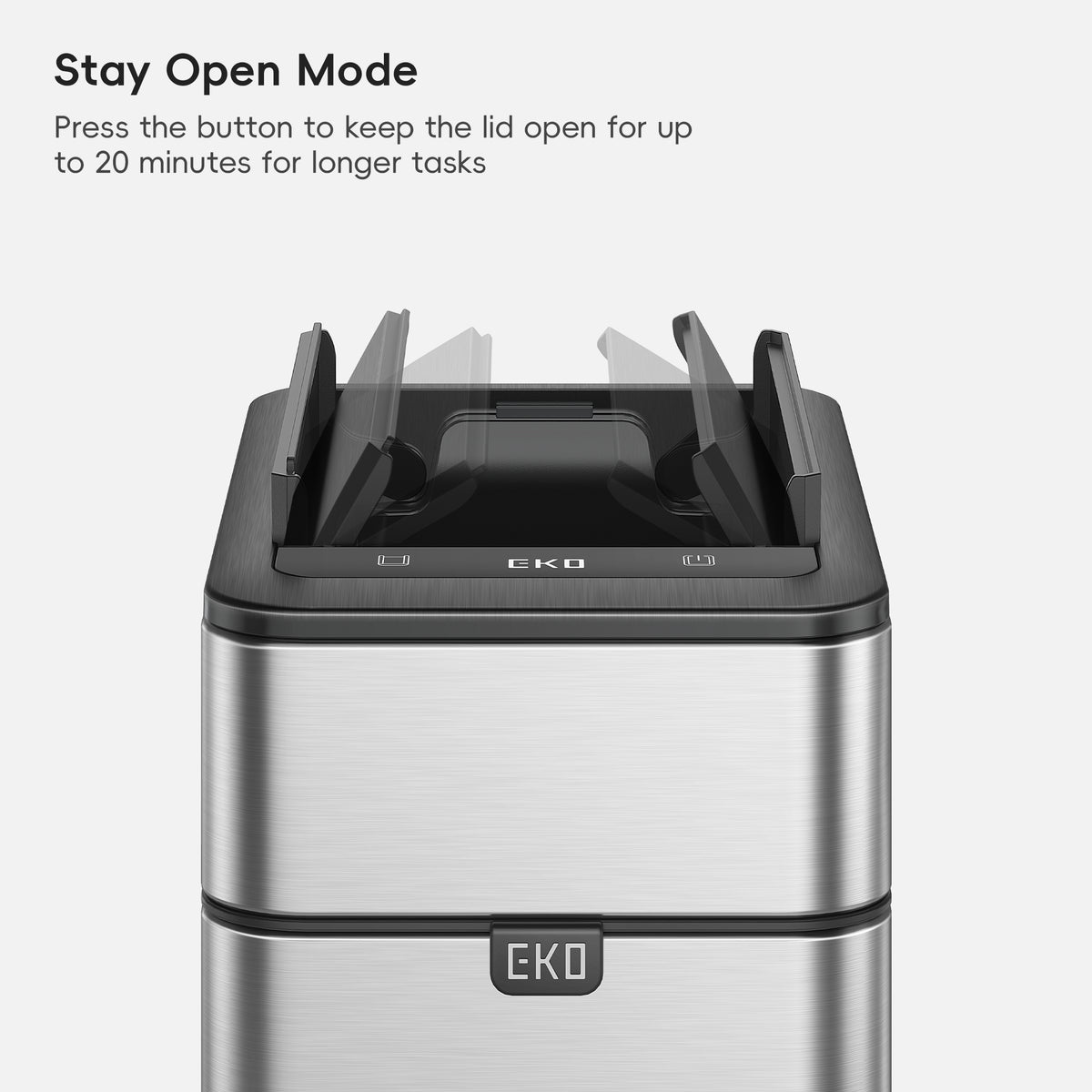 Phantom Pro 10 L / 2.6 Gal Dual Wing Lid Sensor Bin Matte Stainless Steel
