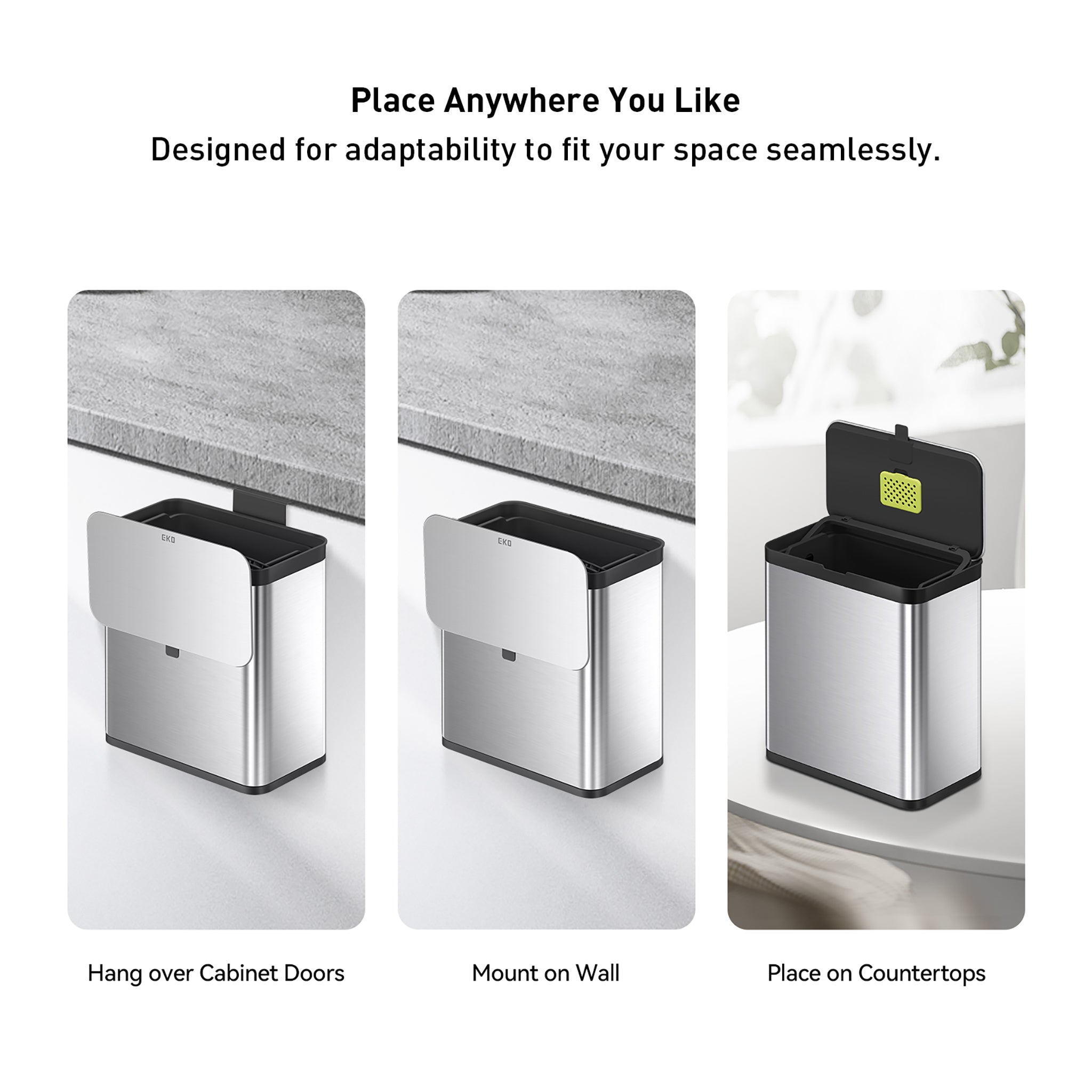 Deluxe Puro Compost Bin w/Liner - 7L (Stainless & Black) – Home by EKO