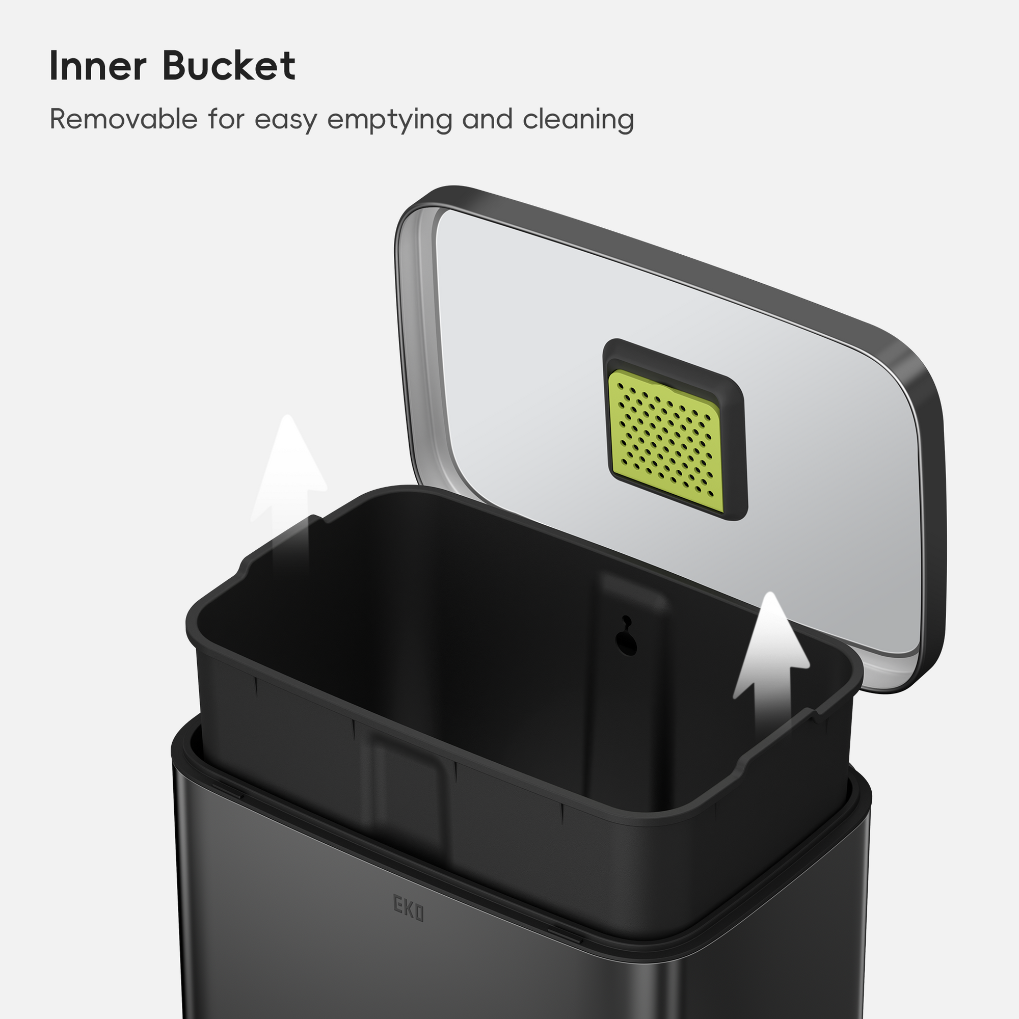 Madison Step Can with Liner – 50L / 13.2 Gal – Matte Black