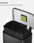 Madison Step Can with Liner – 50L / 13.2 Gal – Matte Black