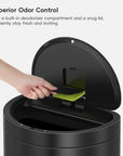 Mirage Semi-Round 47 Liter / 12.4 Gallon Motion Sensor Trash Can - Matte Black