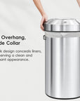 EKO Urban Round Open Top Can Commercial Grade – 90L / 23.7 Gal – No Overhang, Wide Collar