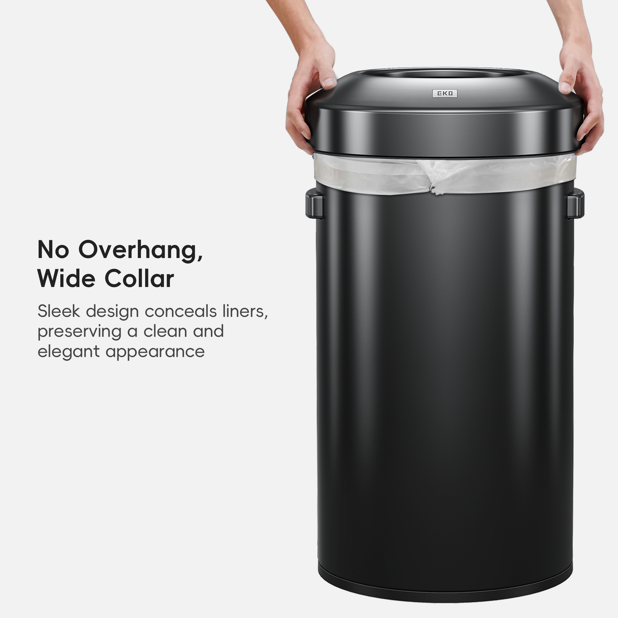 Urban Round Open Top Can Commercial Grade – 120L / 32 Gal - Black Stainless Steel