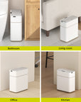 Bono Sensor Bathroom Trash Can with Lid - 8L/2.1 Gallon-White