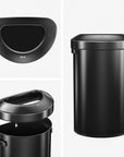 Urban Semi-Round Open Top Can Commercial Grade – 80L / 21 Gal-Matte Black
