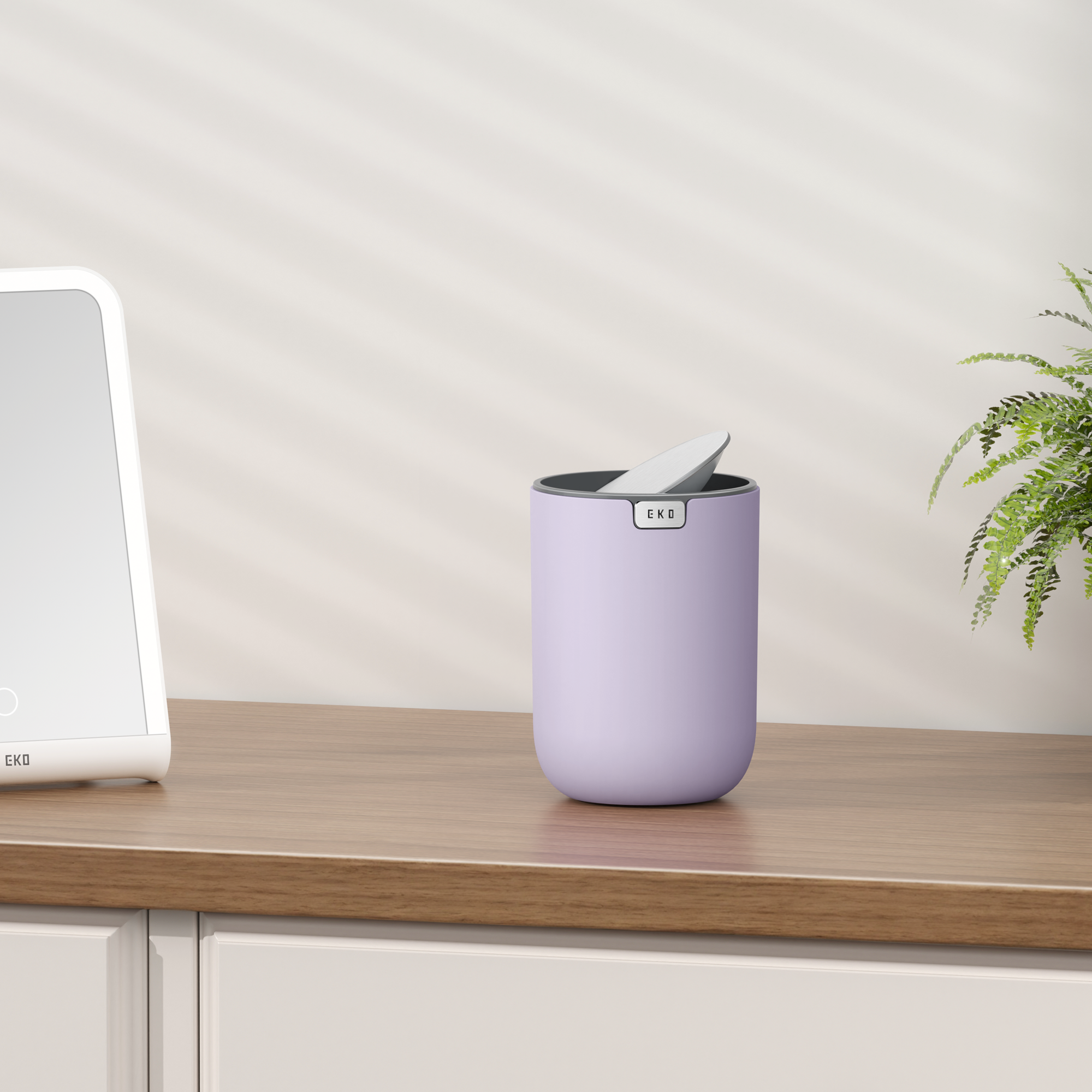 Fandy Table Bin with Swing-Top Lid - Lavender 1.5L / 0.4 Gal