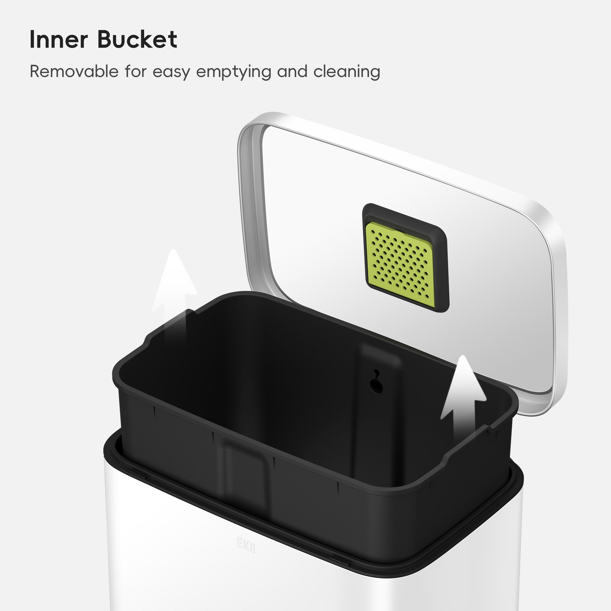 Madison Step Can with Liner – 50L / 13.2 Gal – Matte White