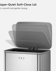 Marina  50 Liter / 13 Gallon Matte Stainless Steel Step Trash Can