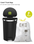 HANA Semi-Round 55L/ 14.5 Gallon Plastic Resin Step Kitchen Trash Can-Black