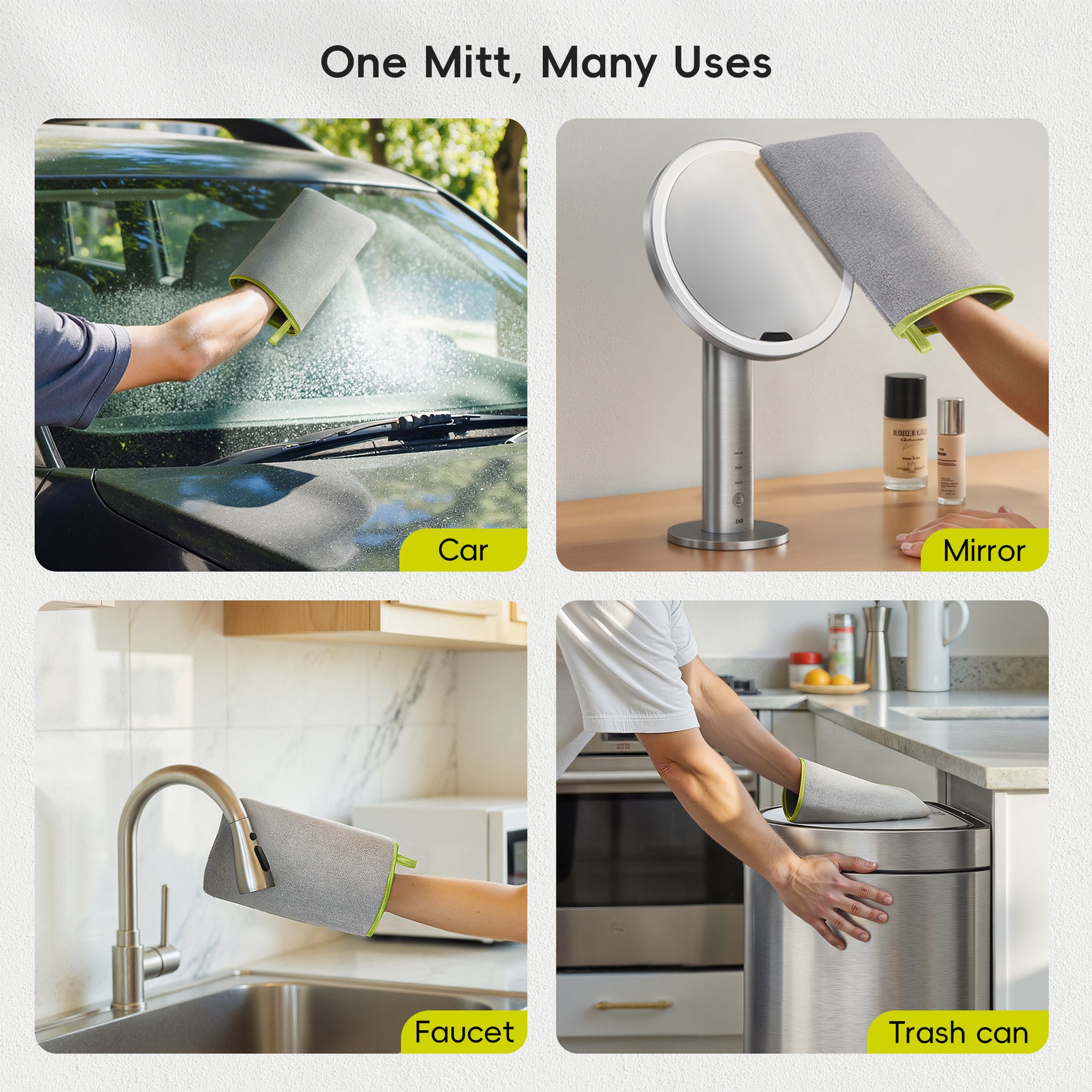 Microfiber Cleaning Mitt for Stainless Steel – Lint-Free Reusable Polishing Cloth &amp; Cleaning Glove