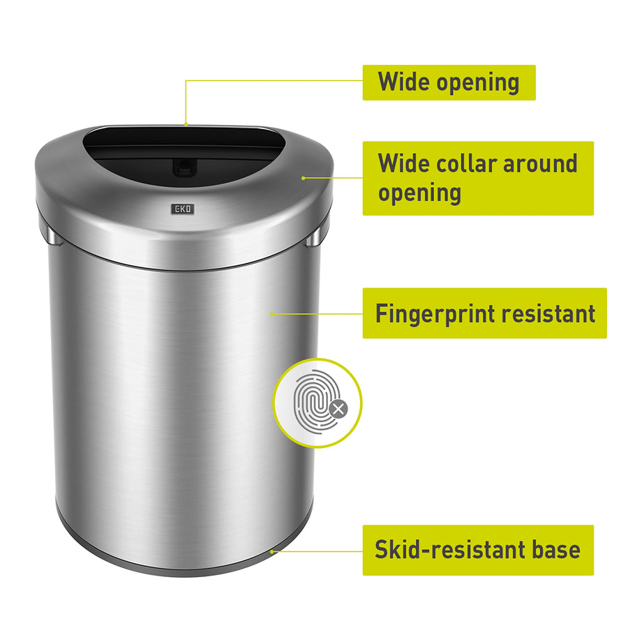 simplehuman® Open Top Stainless Steel Trash Can - 16 Gallon, Brush