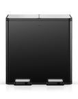 EcoCasa Plus 2 x 10.6 Gal Dual Recycling Trash Can for Kitchen-Matte Black