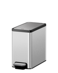 EKO EcoCasa II Slim Step Trash Can with Liner - 6L / 1.6 Gal - Matte Stainless Steel 