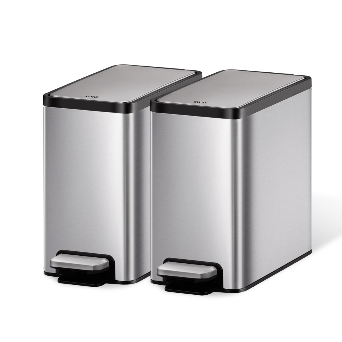 EcoCasa II Slim Step Can with Liner 2 Pack Combo Set – 6L / 1.6 Gal ...