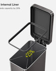Hudson Slim 13.2 Gal Stainless Steel Step Trash Can-Gunmetal Gray
