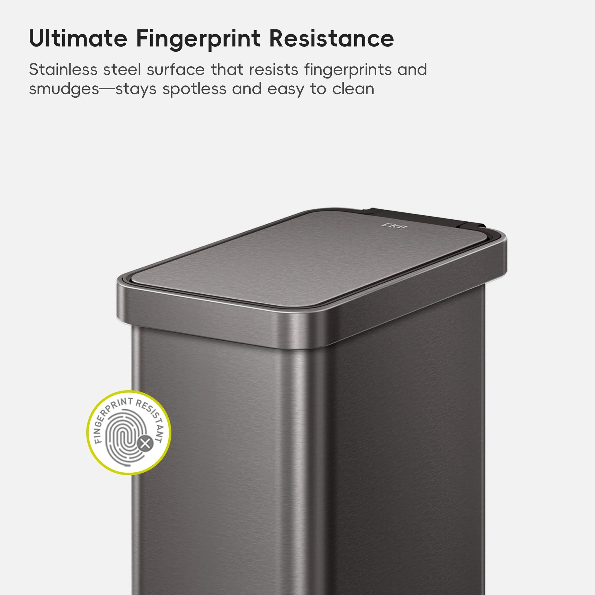 Hudson Slim 13.2 Gal Stainless Steel Step Trash Can-Gunmetal Gray